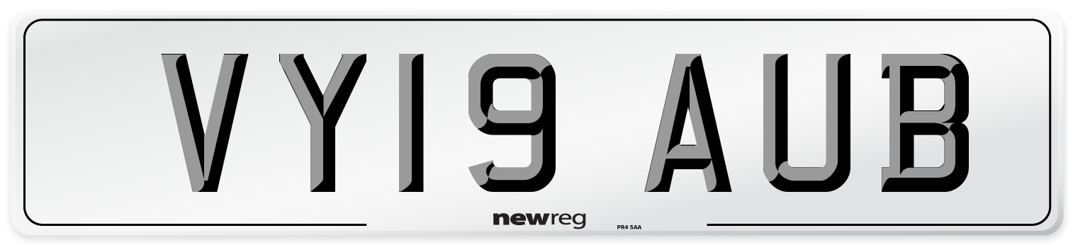 VY19 AUB Number Plate from New Reg